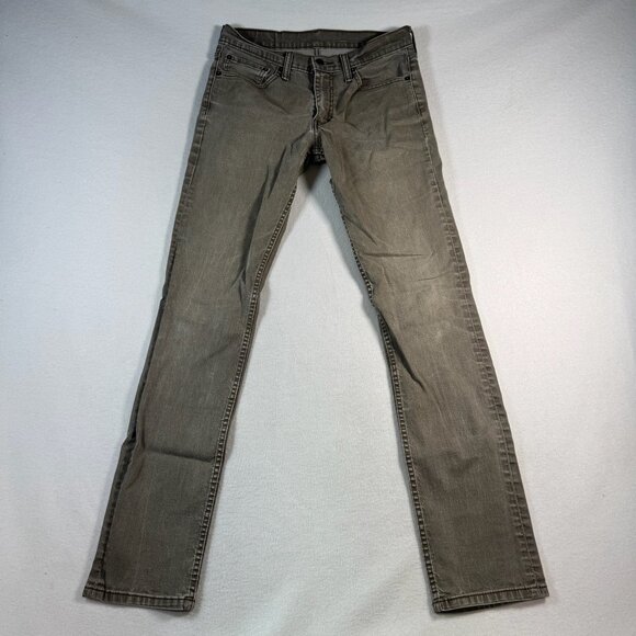 Levis Jeans Mens 32 Taupe 511 Slim Straight Mid Rise Medium Wash - Picture 1 of 12